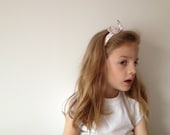 Girls Spring Bunny Knot floral headband ribbon lilac flowers ribbon, Toddler headband, Kids hair accessory, spring summer celebrations