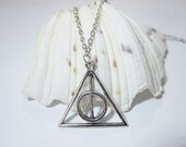Harry Potter Silver Deathly Hallows Necklace Pendant with 24 Inches 925 Sterling Silver Chain