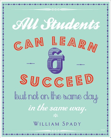 Teacher Print- All Students Can Learn And Succeed- Print Design, Wall decor