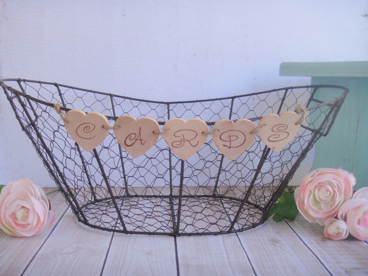 Country Chic Wire Cards Basket