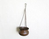 Reserved for Ting. Hanging pot, vintage copper, metal chains. Candle holder, bowl. Rustic porch patio fireplace home decor, Kitchen rack
