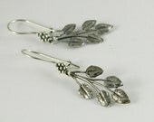 Silver Leaf Earrings, Artisan Nature Leaf Earrings, Sterling Silver Earrings, Organic Leaf Earrings, Nature Inspired Earrings
