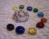 Scarf Rings, decorative wire & solder, glass beads