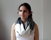 Color-Blocked Striped Infinity Pearl Grey Black and Ivory Spring Fashion
