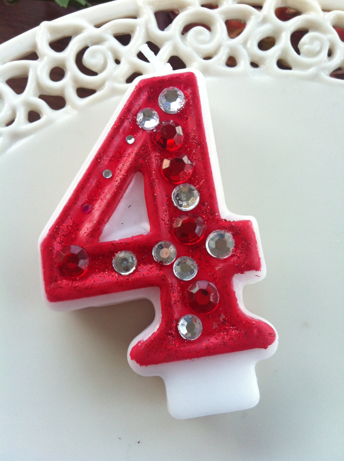 Birthday Candle - Blinged Out Number Candle - SINGLE DIGIT - Rhinestone, glitter, custom made, blingy number candles. First (1st) birthday. Il_170x135