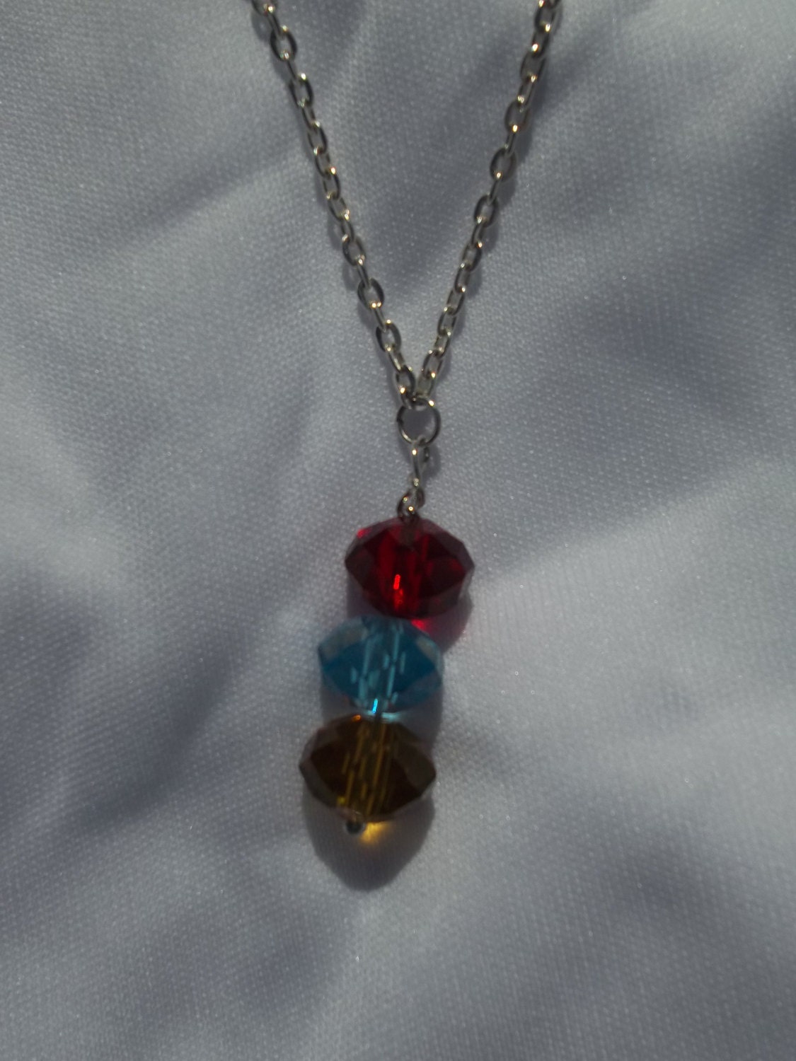 Vertical Birthstone Necklace- comes with 2 birthstones