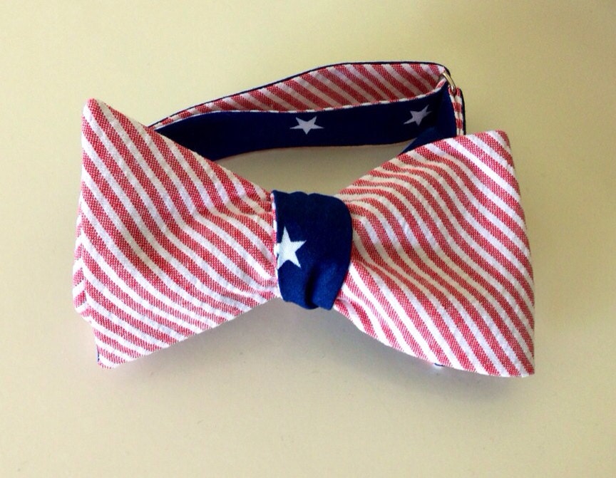 Reversible American Flag Bow Tie 