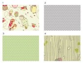 Toddler bedding set in Alexander Henry Spotted Owl