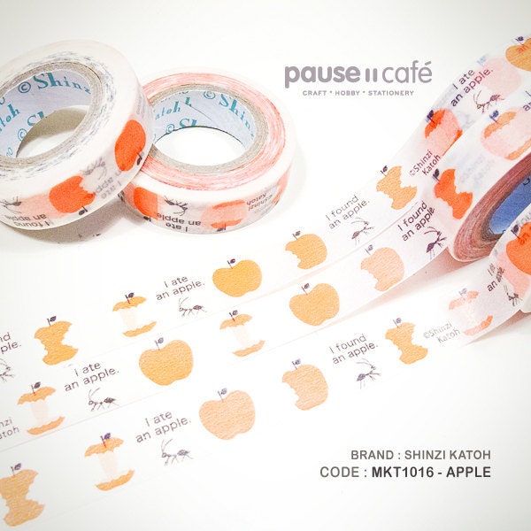 Apples Ants 15mm x 15m Japanese Washi Shinzi Katoh