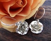 Sterling Silver Rose Earrings
