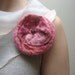 Felt Pink Orange Rose Flower Brooch Pin, Nuno Felted Wool Silk