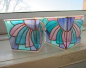 Hand Painted Glass Candle Holders