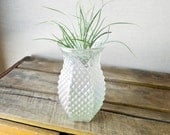 vintage glass vase iridescent - hoosier glass company
