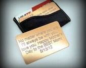 Engraved Copper Wallet Insert - Same Size As Credit Card - Personalized - 7th Anniversary