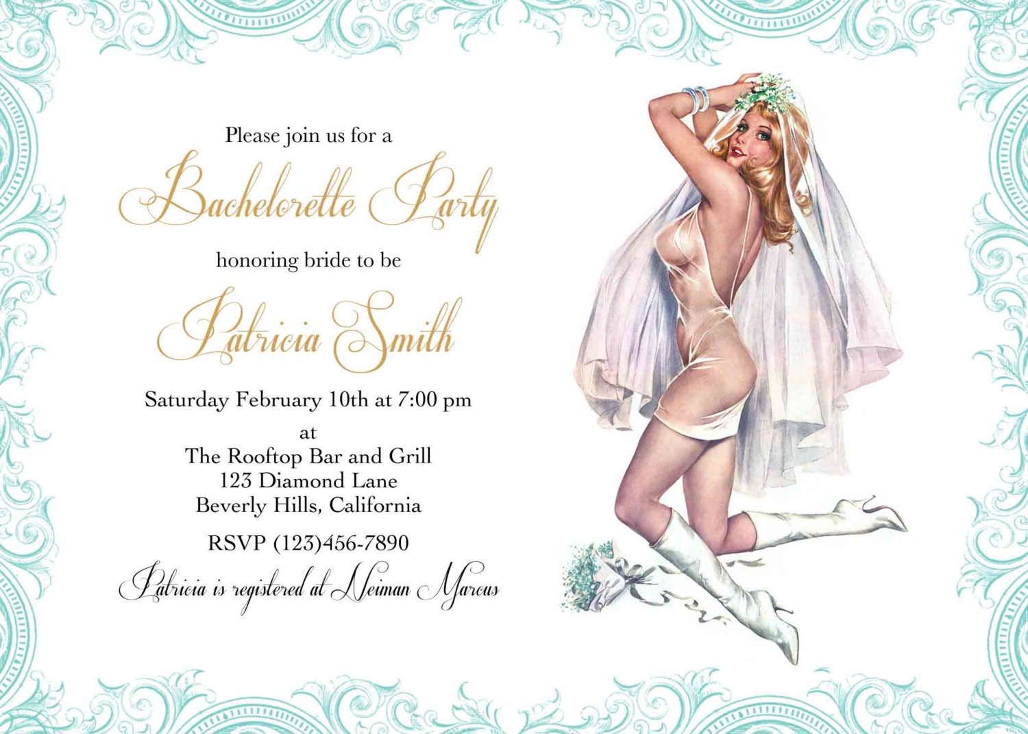Lingerie shower invitation, Bachelorette Party, Hens night, PRINTABLE.