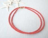 tomato red duo necklace cum anklet   two in one travel jewelry
