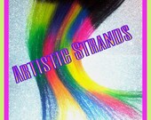 Colored Ombre Hair Extensions /Clip In Extensions/ 10-two inch wide/ 16" long clip in extensions/ Light Colored Neon Rainbow