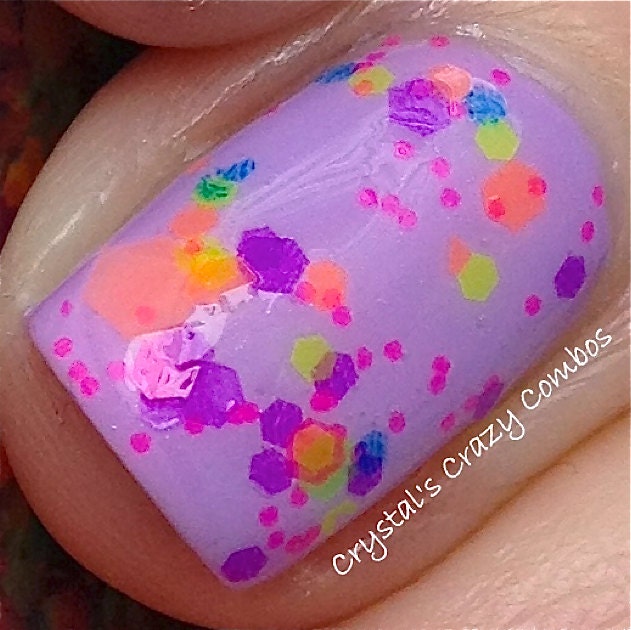 NEW Neon--Clowning Around: Custom-Blended NEON Glitter Nail Polish / Lacquer
