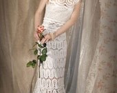 The exclusive lace dress "Madonna Lily", bruge lace, handmade crochet art.