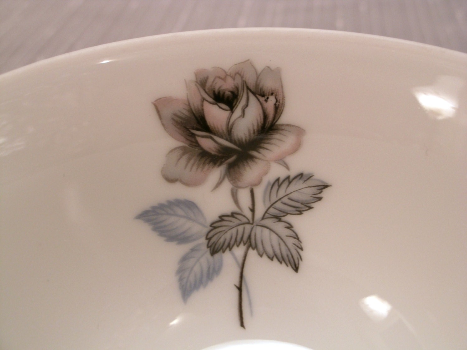 Vintage Black Rose Teacup set of 2, Silver Rims,  Twilight Rose Pattern, Gothic and Feminine, Fine China Porceline