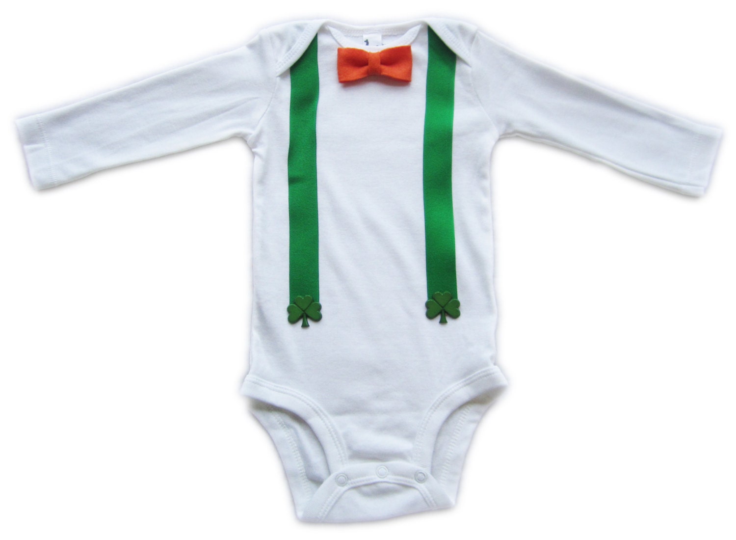Mc Handsome Bow Tie and Suspenders St Patrick's Day onesie