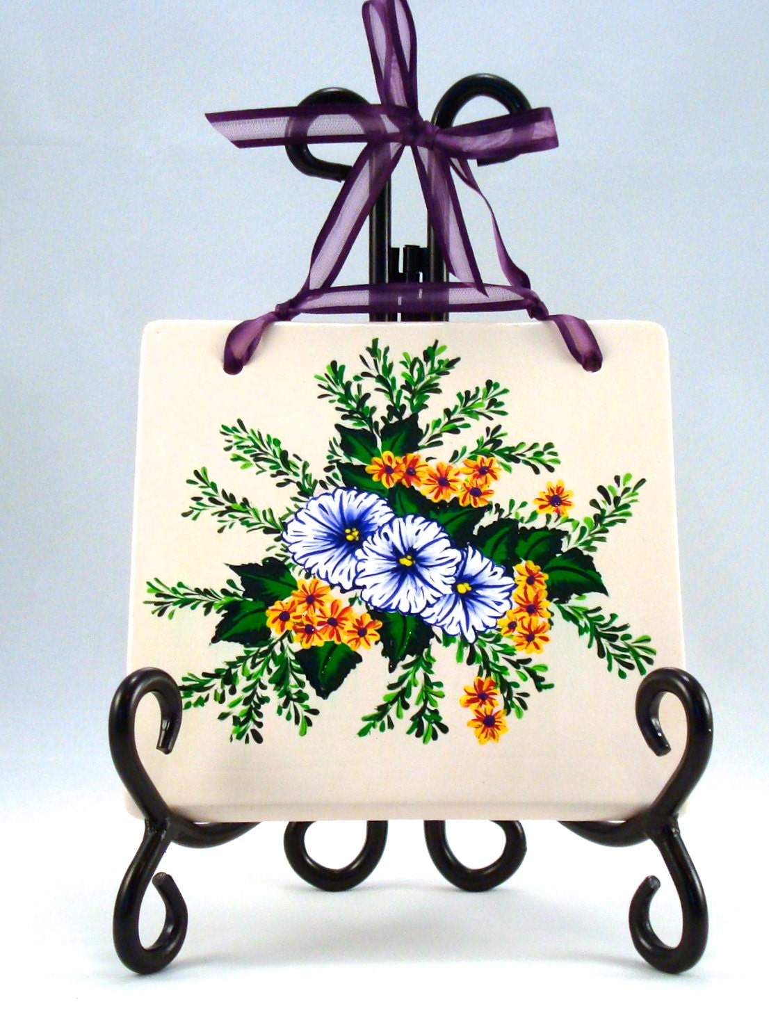 Flowered Wall Hanging Plaque