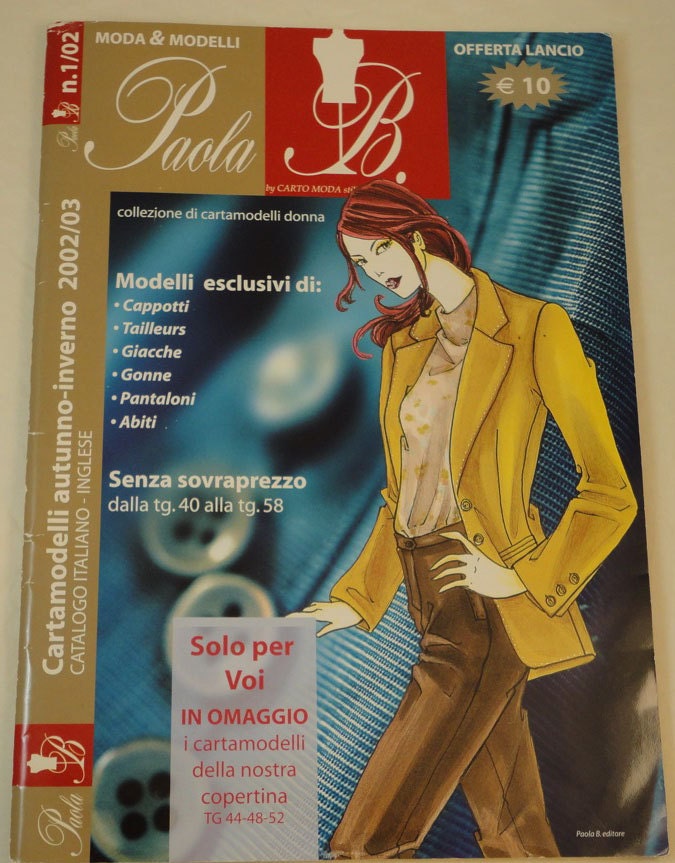 Paola B Carto Moda Pattern Magazine Fall Winter 2002/2003 with pattern sheet included OOP
