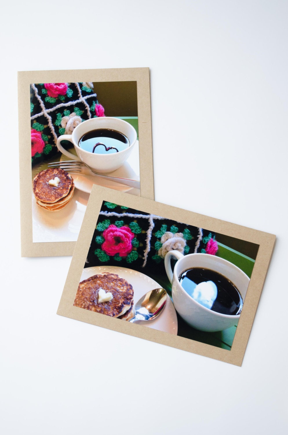 Box Set of 6 Thank You Cards 5 x 7 Greeting Cards : Cafe of Love Clouds in my Coffee