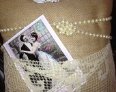 Shabby Chic Victorian Memory Burlap Pillow