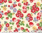 Strawberry Floral Color 30  from the Old New 30's Collection by Lecien -Fat Quarter