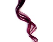 Red/violet Human hair extensions - 18" long, 1" wide. TWO PIECES