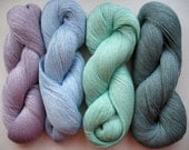 Linen Yarn grey blue azure green violet 400 gr (14 oz ), Cobweb / 1 ply, each hank contains approximately 3000 yds - Coloredworld