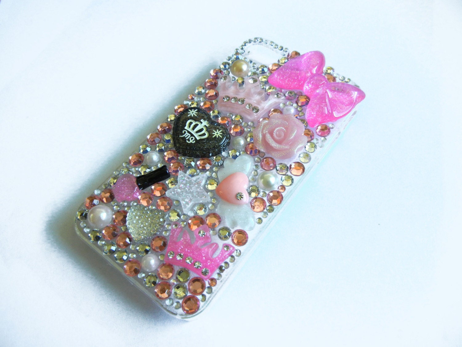 Iphone 4 Bling Decoden Case Pink Bow