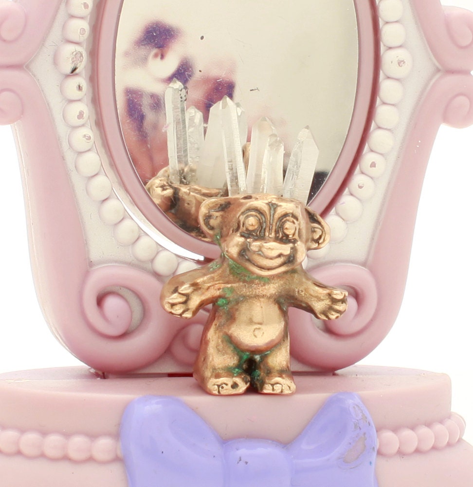 Troll with crystal hair necklace. DEPOSIT only