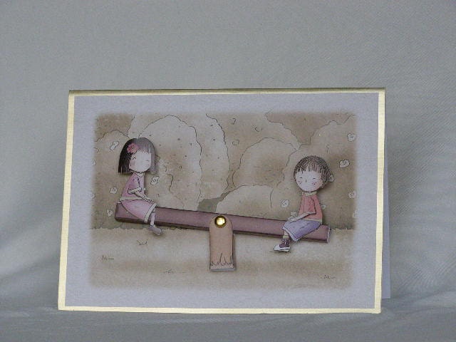 See Saw Greeting Card, Rain Drops, Happy Birthday, Thank You, Thinking of You, Get Well, 10th, 1st Anniversary, 12th, 13th, 14th, 15th, 16th
