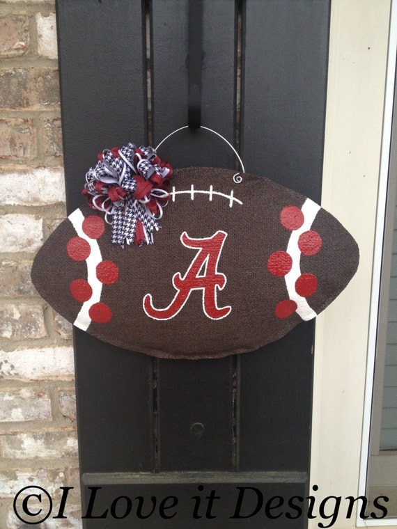 Alabama Football Burlap Door Hanger