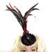 Goth Burlesque fascinator with fox skull black/red