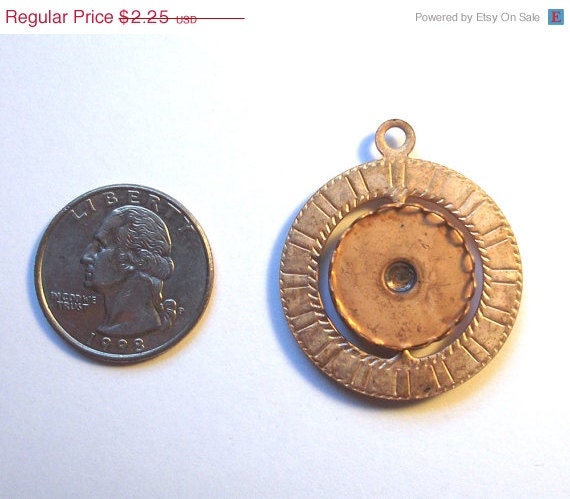 Sale 32mm Vintage Spinner Lockets in Copper / Brass Patina Finish