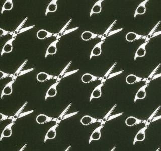 SALE - Half Moon Modern Collection - Moda - Scissors in Black - Half Yard
