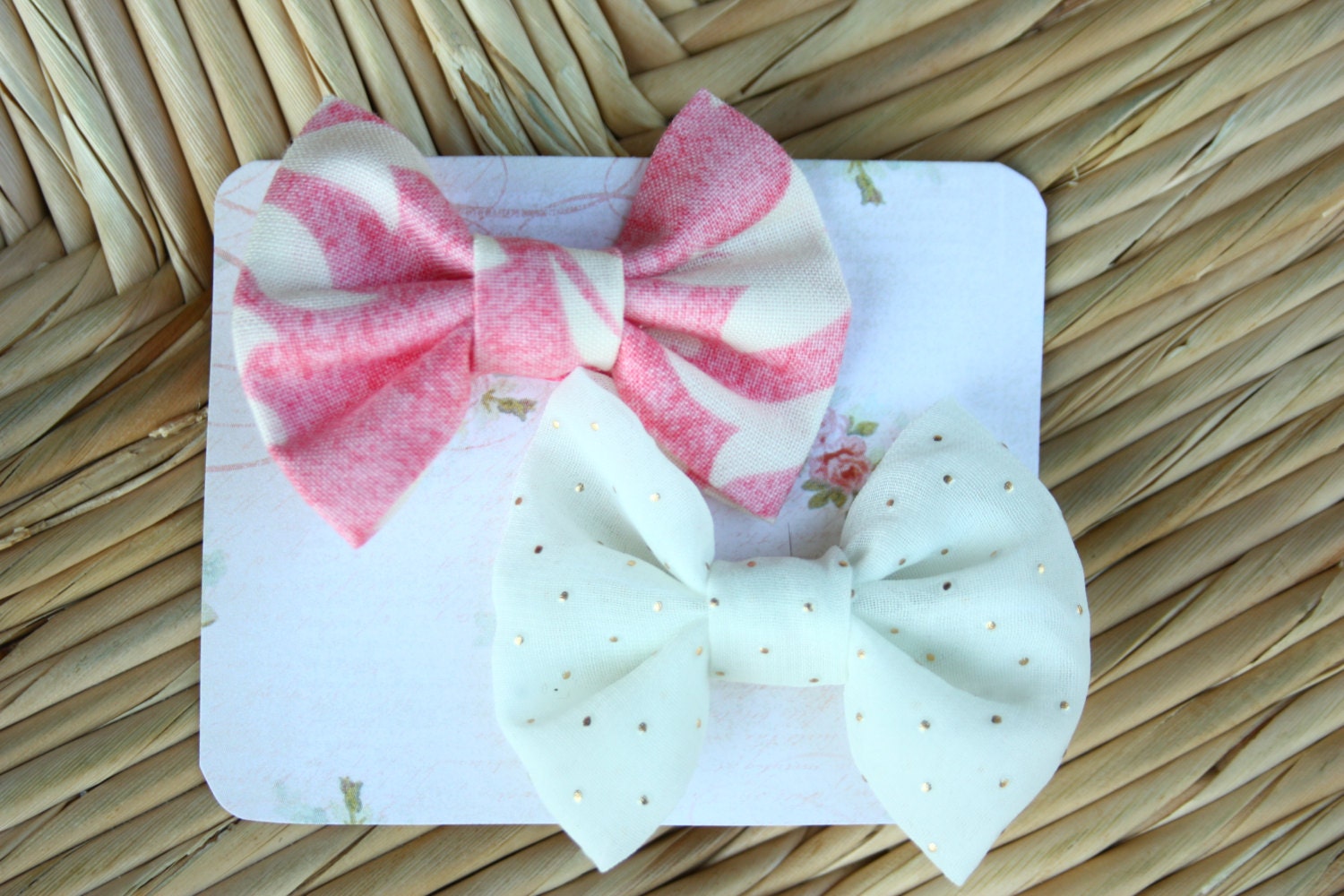 Hair Bows - Toddler Hair Bows - Pink or Blue - Fabric Hair Bows - Handmade - Teen - Woman - Bows - Set of two for 8 Spring Summer Collection