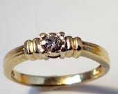 Antique Diamond Engagement Ring, Gold Band, Stacking - Promise Ring