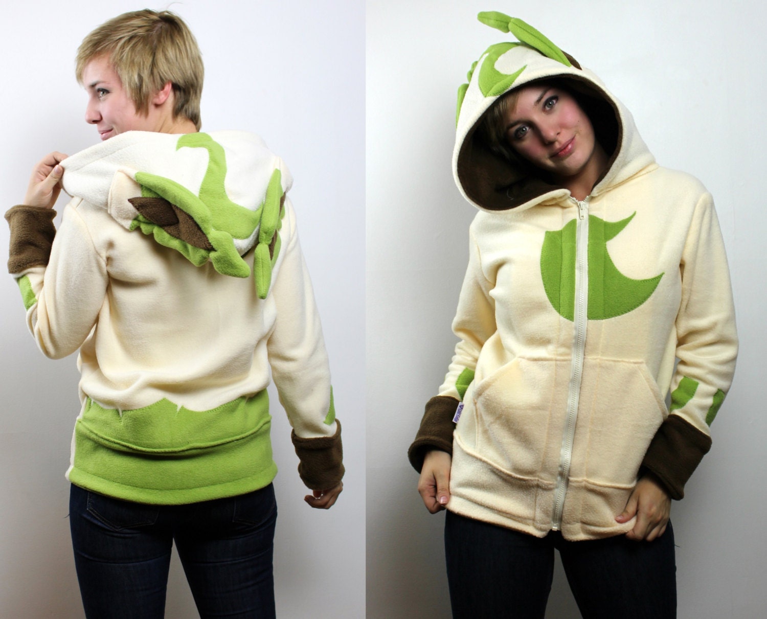 Evolution Plant -- Handmade Anti-Pill Fleece Hoodie / Sweatshirt