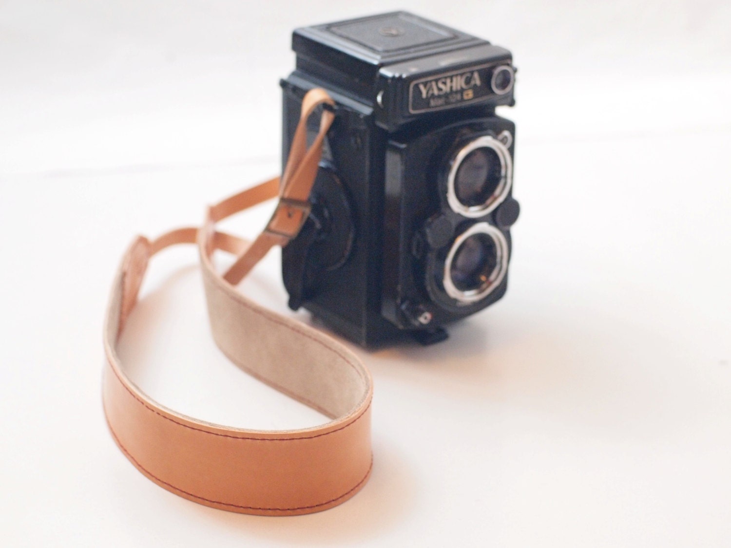 Leather camera strap - hand sewn