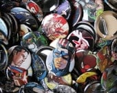 50 Mixed 2-1/4 Inch Buttons Marvel & DC