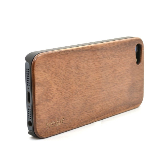 IPHONE 5 CASE, iPhone 5 Wood Plastic Case Handmade Cover Walnut Free Shipping in the US