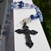 Purple/Teal Anglican Rosary with Gothic Black Cross