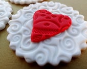 12 Fondant edible cupcake/cookie toppers - perfect for Bridal/Wedding shower, Engagement Party