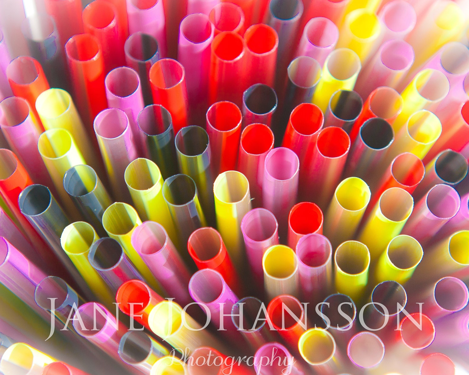 Straws - fine art photo, abstract photograph of colourful drinking straws - 8"x10" original photography print.