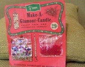 Glamour Candle 1960's Craft Kit Original Never Used Sequins and Beads Retro Camp