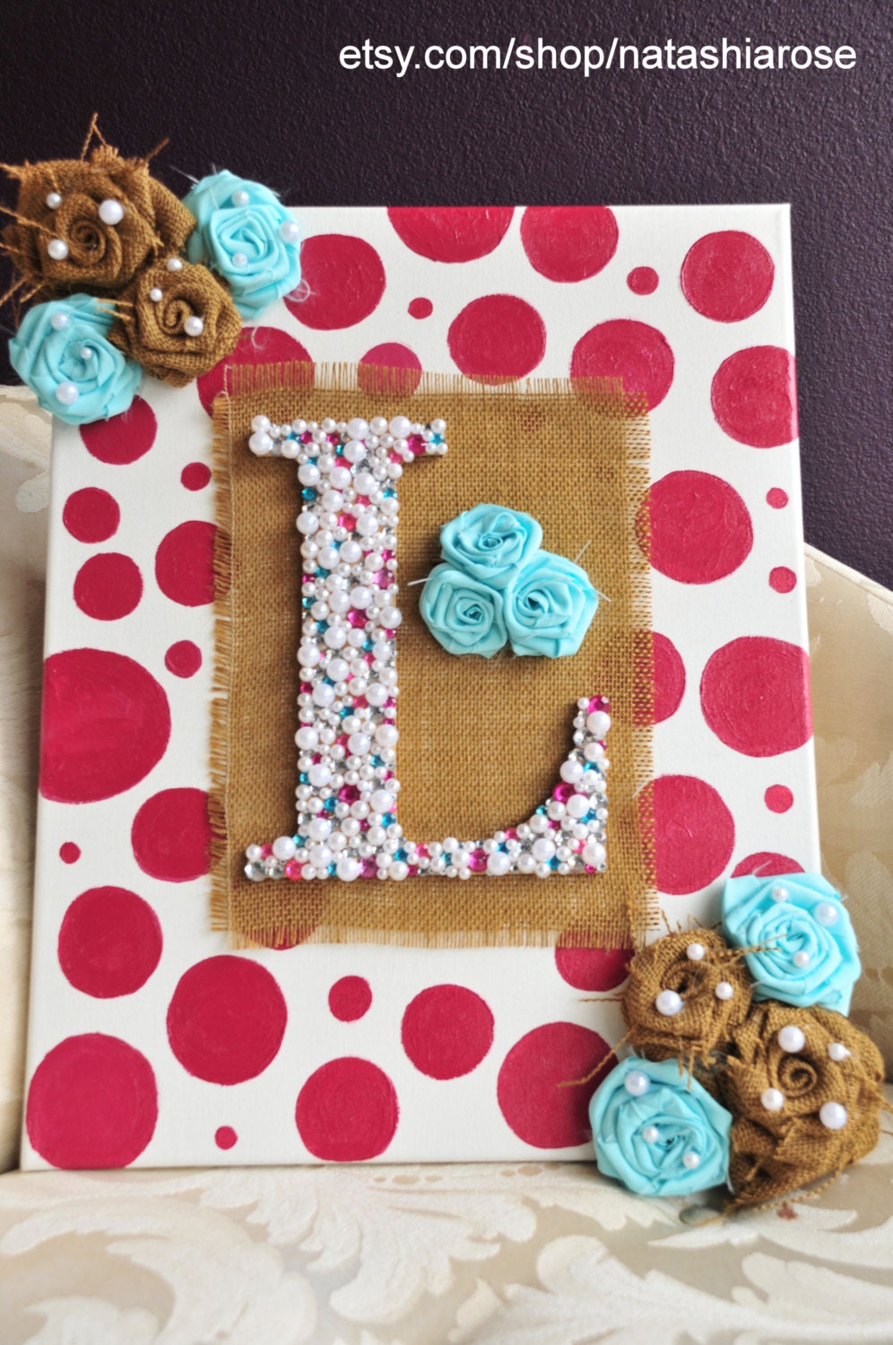 Custom Monogram Wall Hanging- Great for Baby Nursery or Wedding Decor
